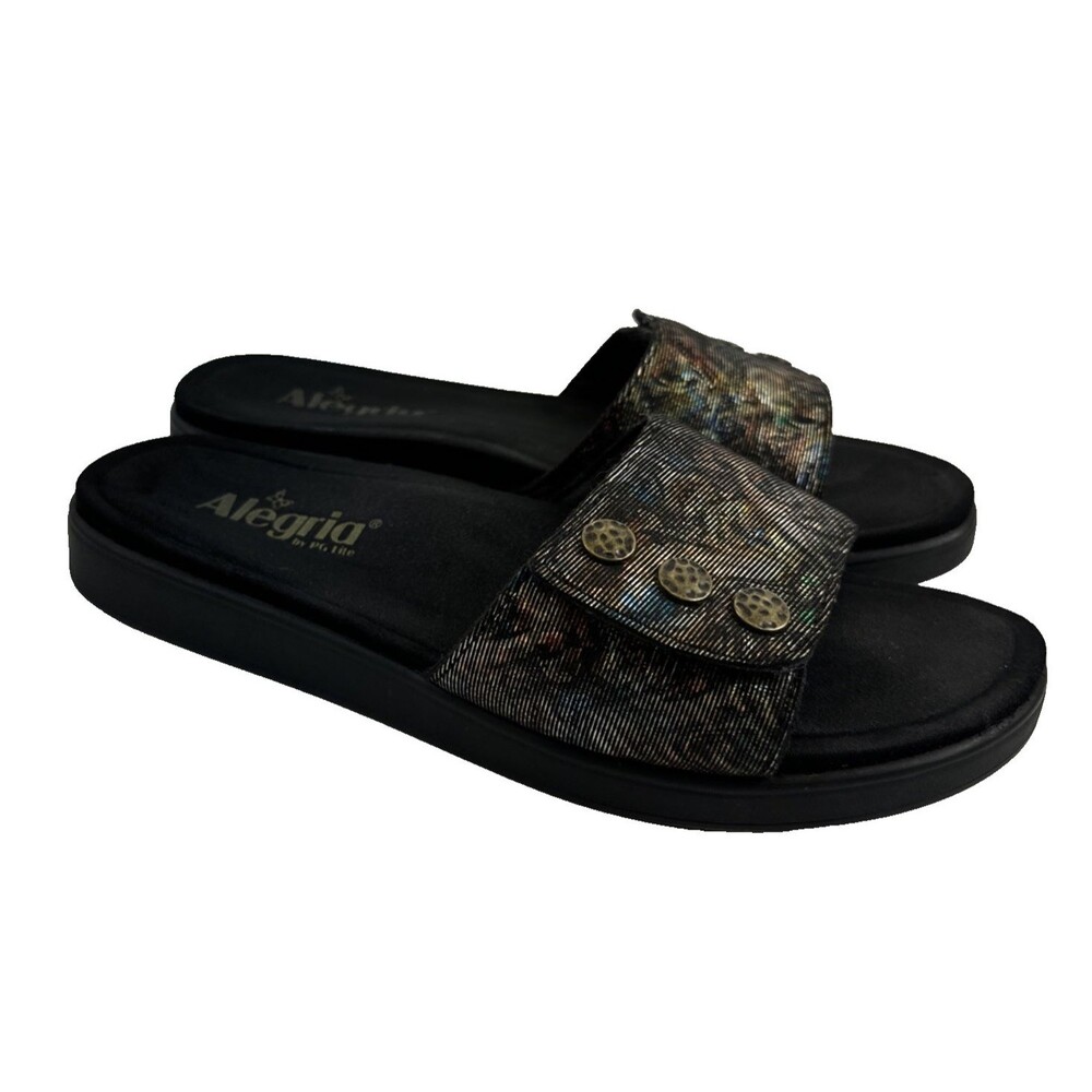 Alegria Lilie Slide Sandal Copacetic Copper LIL-126 Black Comfort Womens 39 US 9